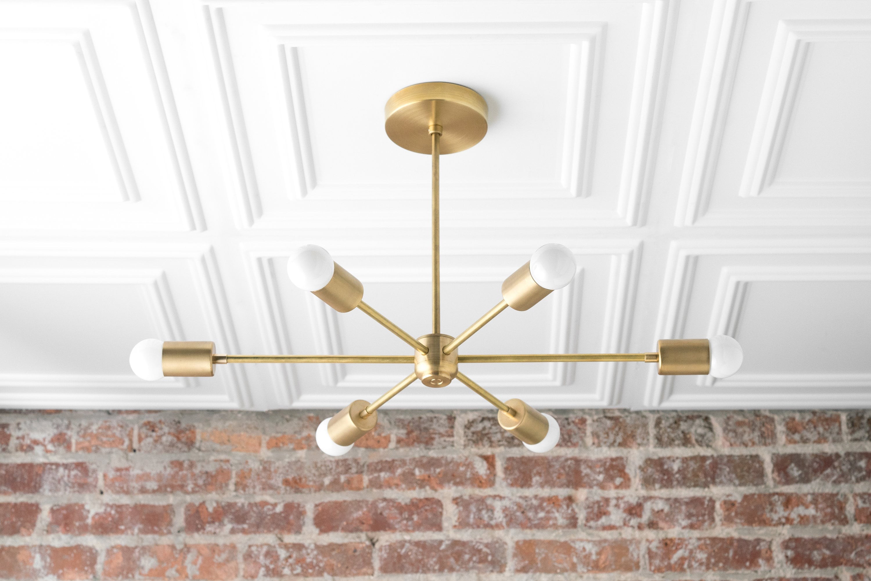 Mobilux Line Mid Century Modern Chandelier - 6 Heads Hanging Ceiling Light T312