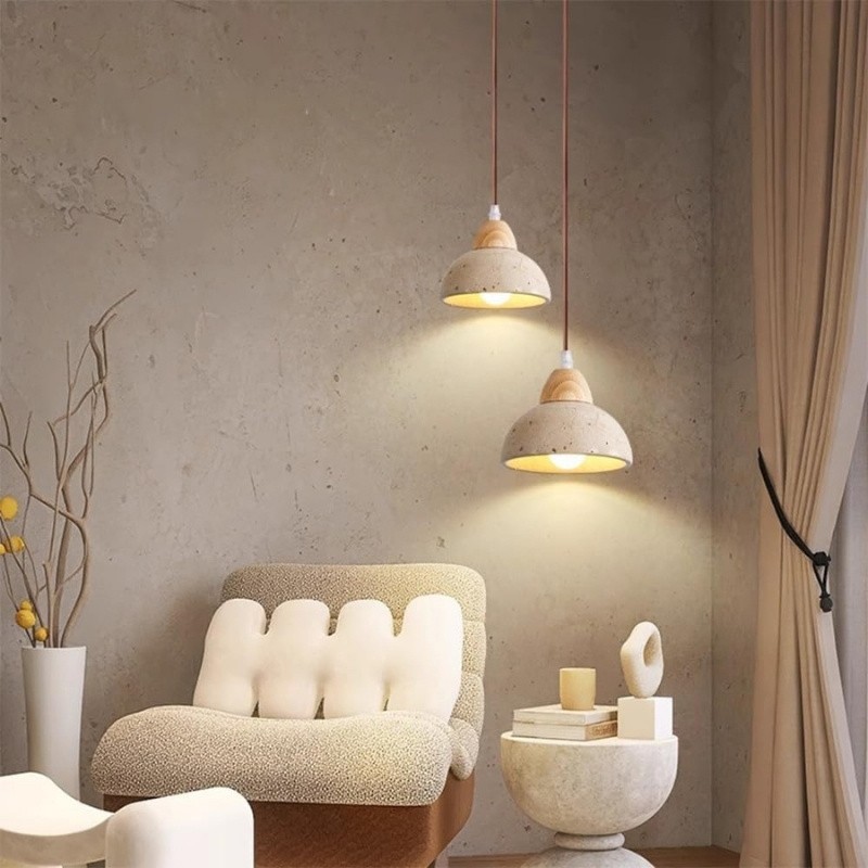Modern Japanese Stone Pendant Light with Adjustable Suspension S269