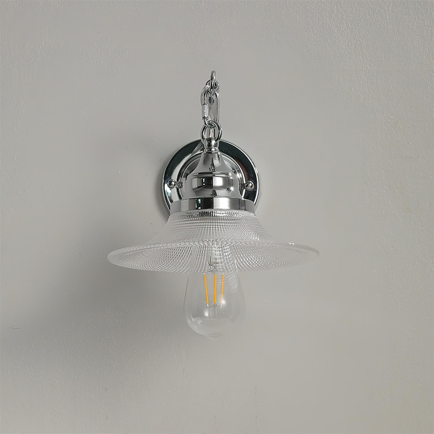 Retro silver lamp body patterned glass lampshade hanging wall lamp P081