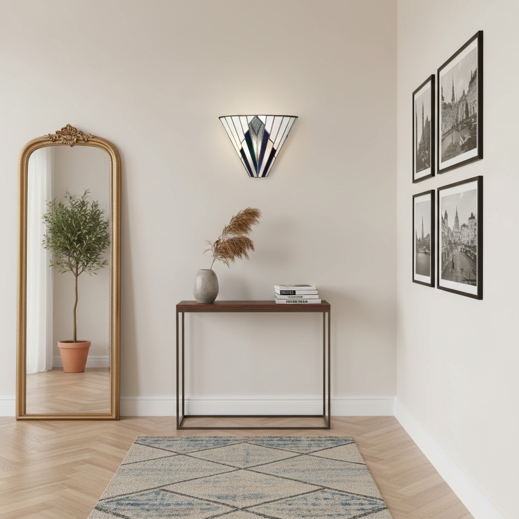 TiffStar Wall Lamp - Vintage Stained Glass for Hallways and Bedrooms T831