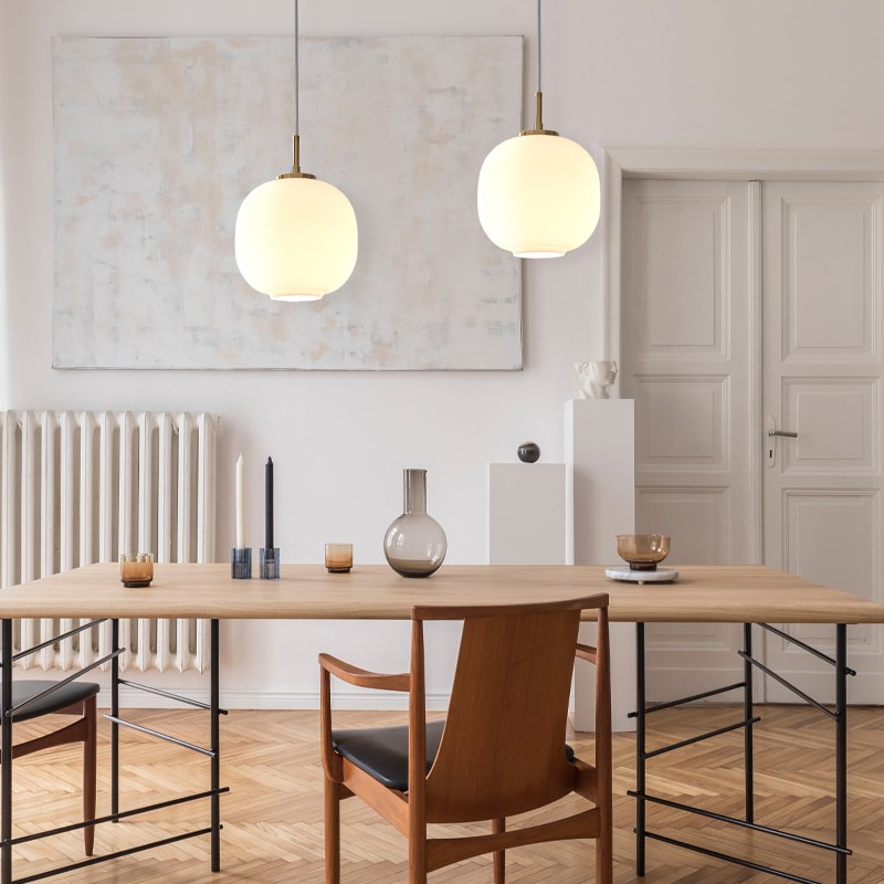 Classic Opal Glass Orb Pendant Lamp