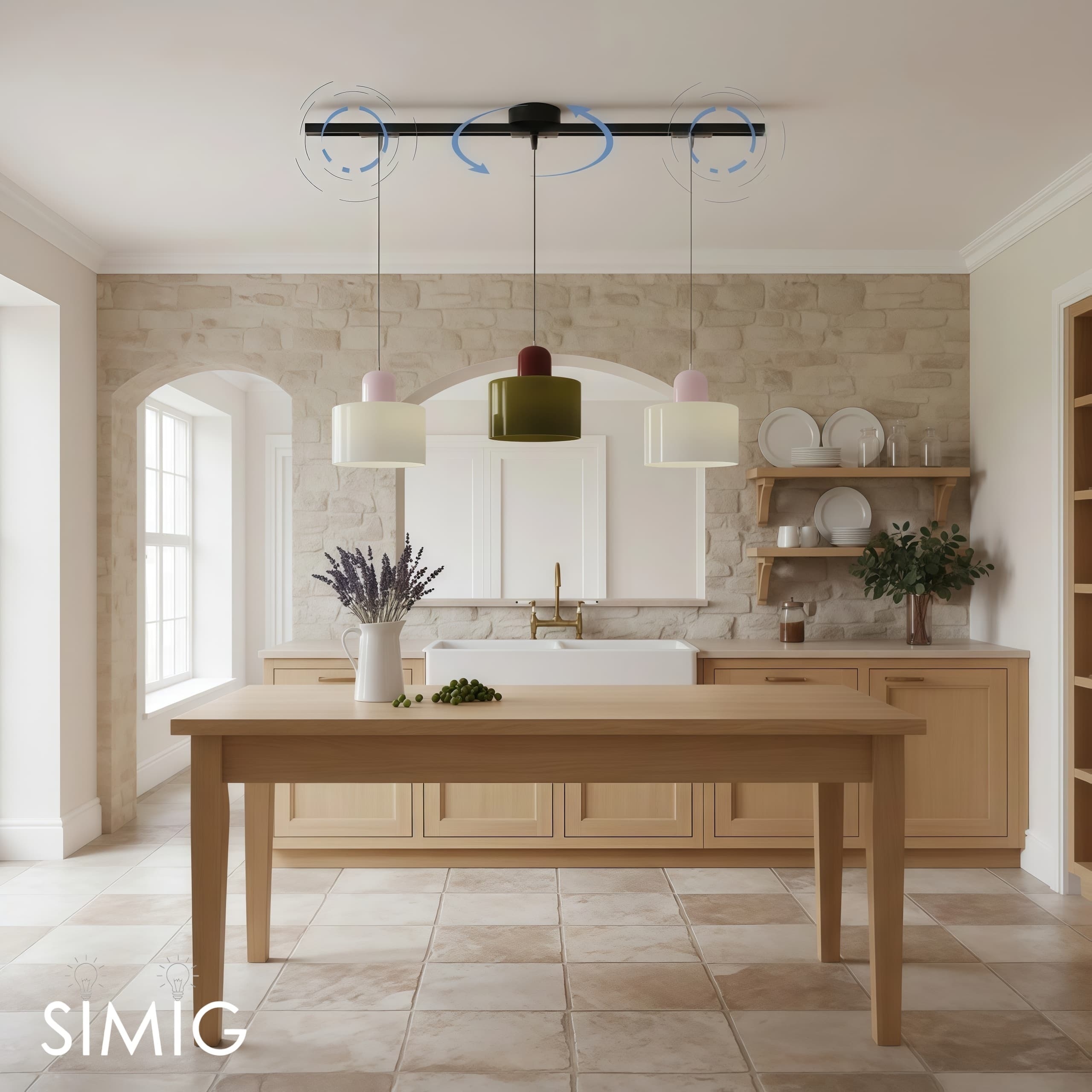 Axitra Rotatable Pendant Light Ceiling Rail – Sleek Adjustable Track for Pendant Lights Contemporary N21