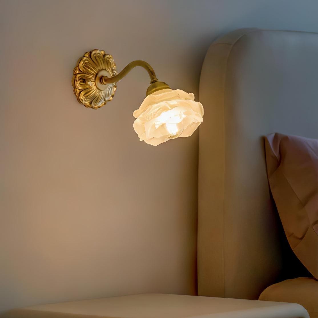 Brass Rose Wall Light M299