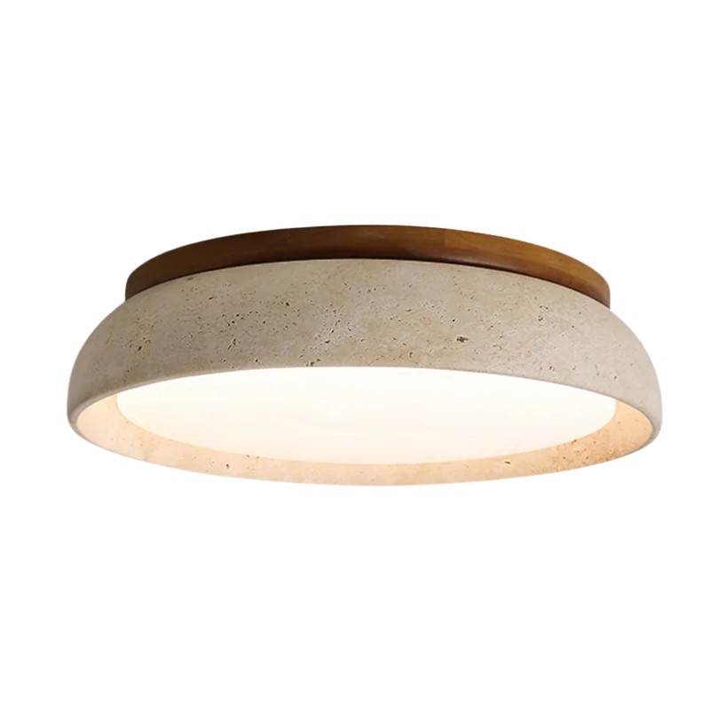 Wabi Sabi Travertine Round Ceiling Lamp - Light for Living Room S290