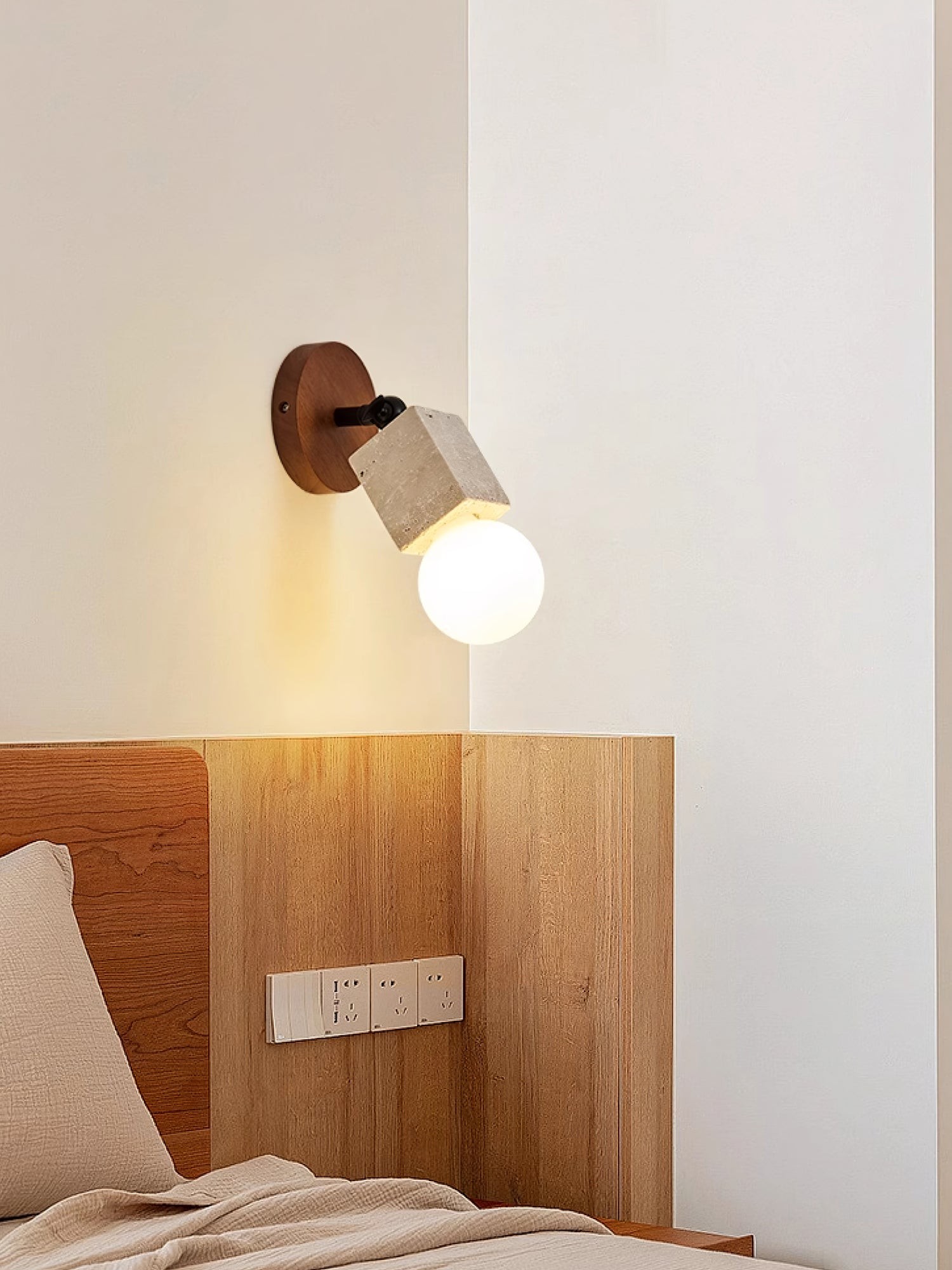 Wabi-Sabi Travertine Adjustable Wall Lamp M487