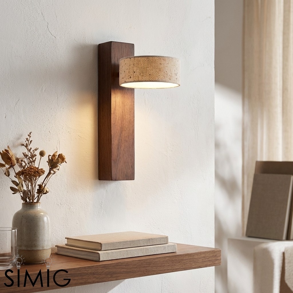 Travertine Cylinder Shade Lamp - Vintage Wall Sconce for Hallway M13