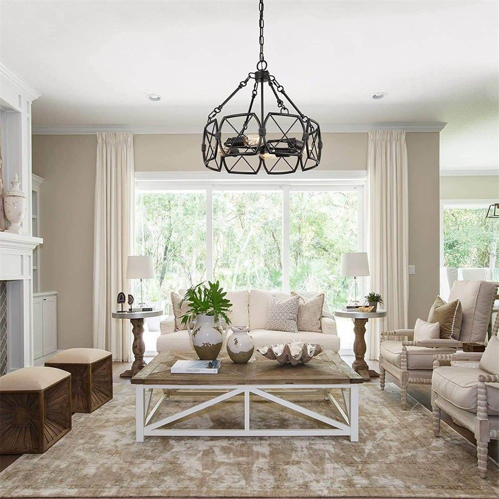 Rustic Industrial Cage Pendant Light S151