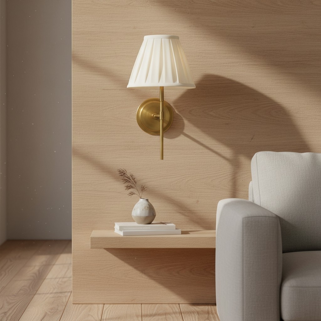 Cremaris Metal Wall Light with Fabric Shade - Timeless Sconce for Interior Lighting T1017