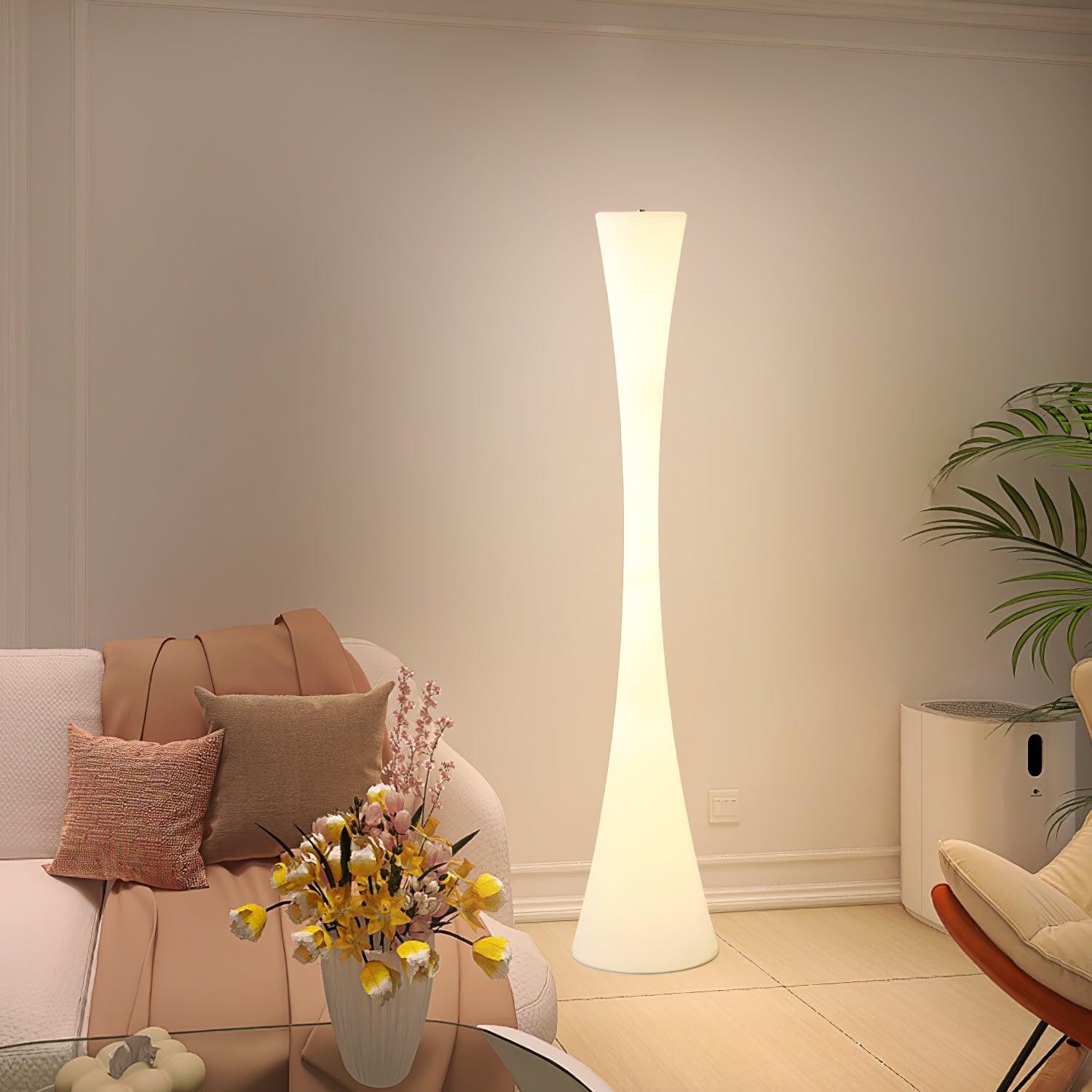 Romantic Simple White Column Floor Lamp G06