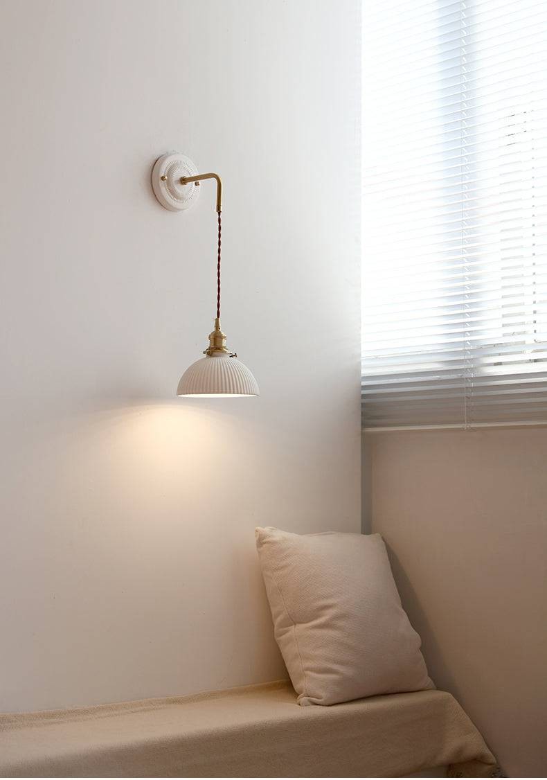Elegant Ceramic Wall Sconce – Minimalist Modern Lighting for Living Rooms T449