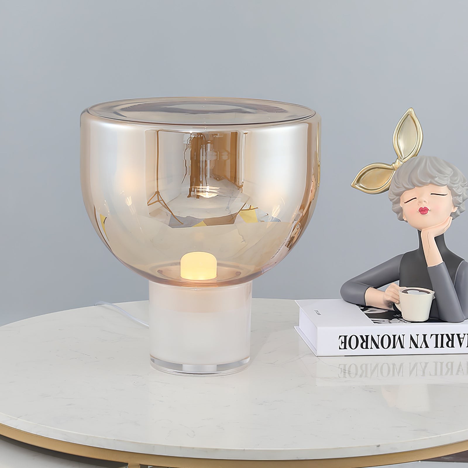 Nordic Simple Modern Luxury Glass Table Lamp For Study Room M394