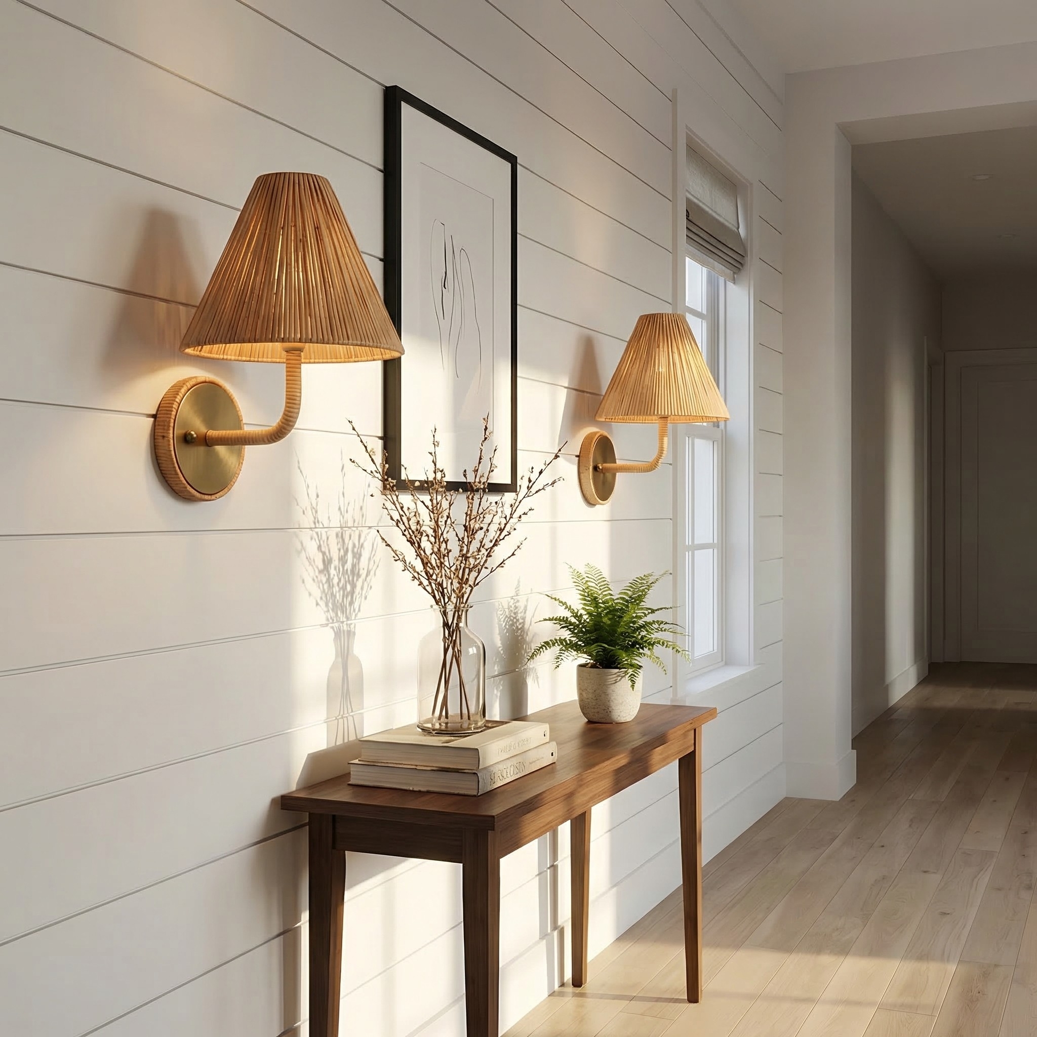 Welanery Textured Woven Look Rustic Wall Lamp - Living Room Accent Lighting T1216