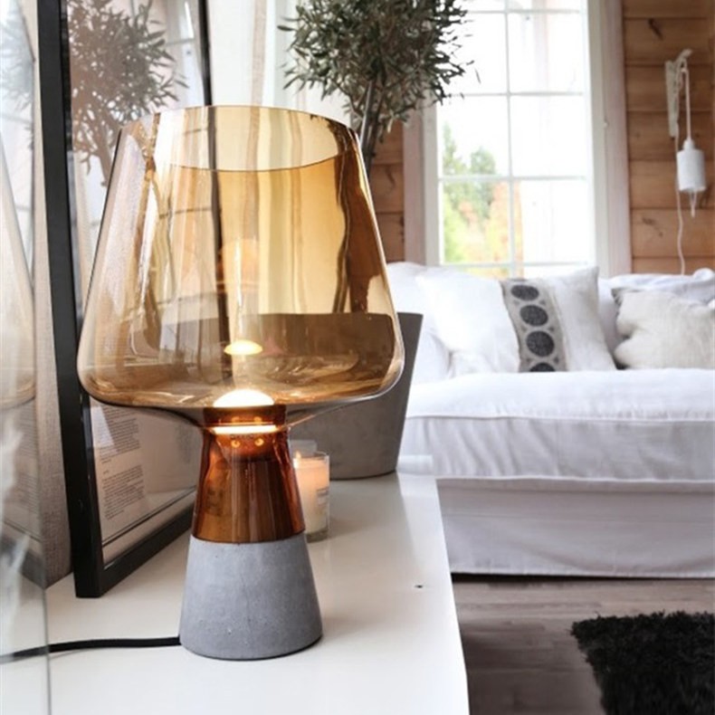 Glass Table Lamp - Glass Dome Nordic Design for Bedroom