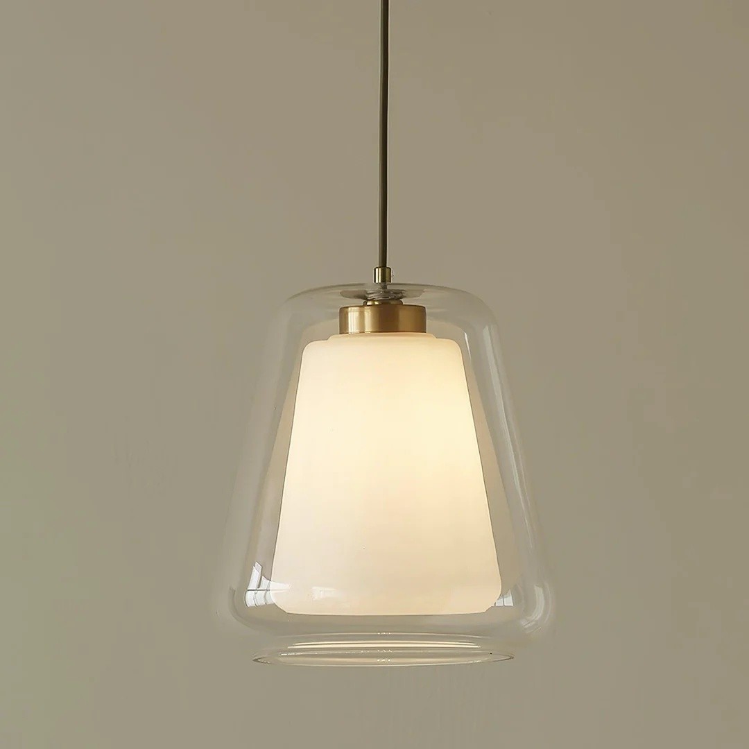 Modern Gold Pendant Light with Clear Glass Shade S221