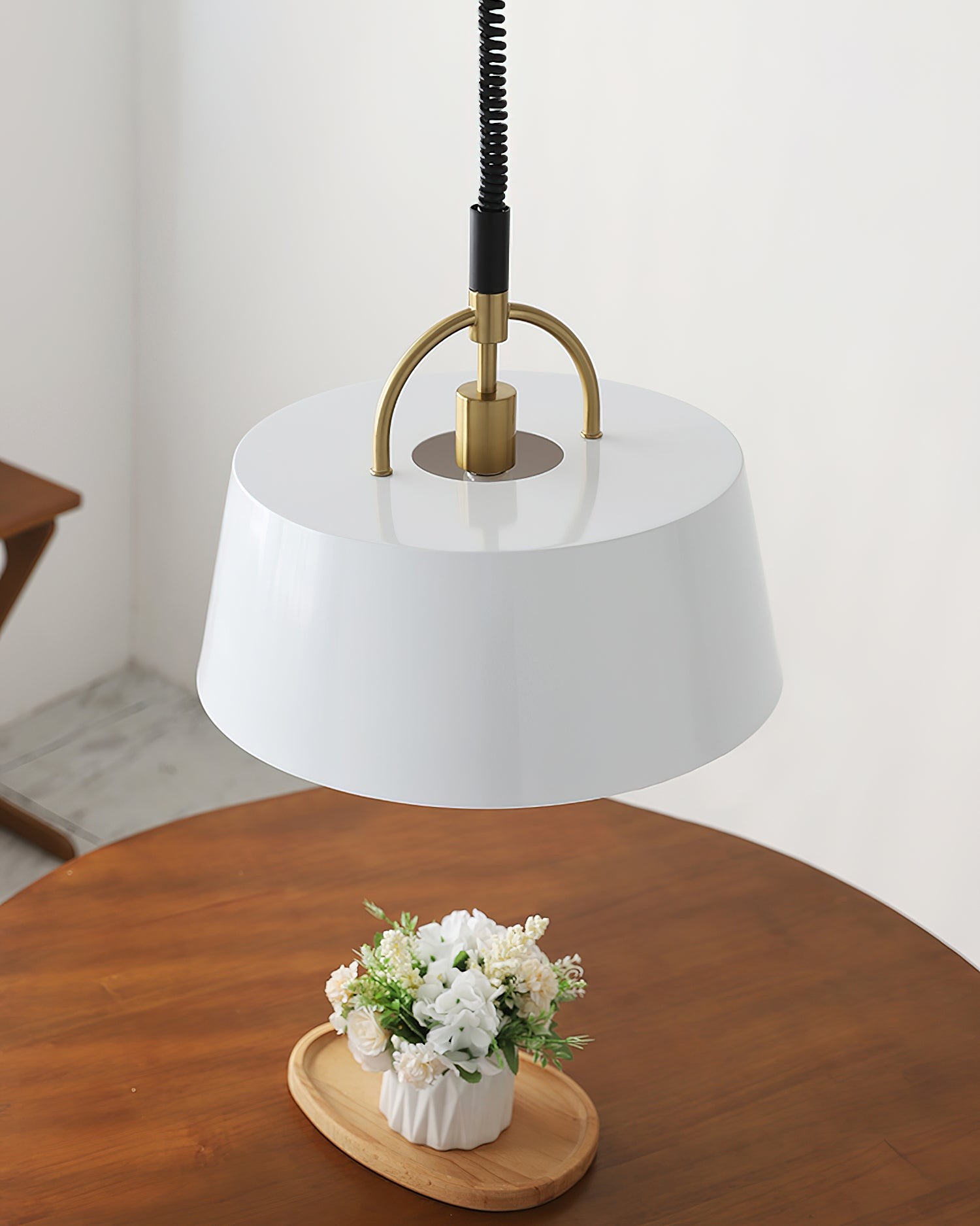 Retro Classic Drum Shaped Retractable Metal Pendant Lamp M305