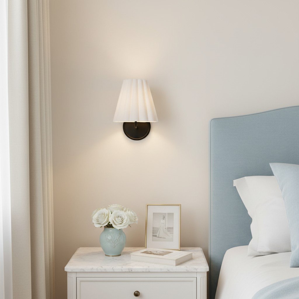 Ruffmeto Modern Pleated Wall Lamp - Elegant Accent Light for Hallways T474