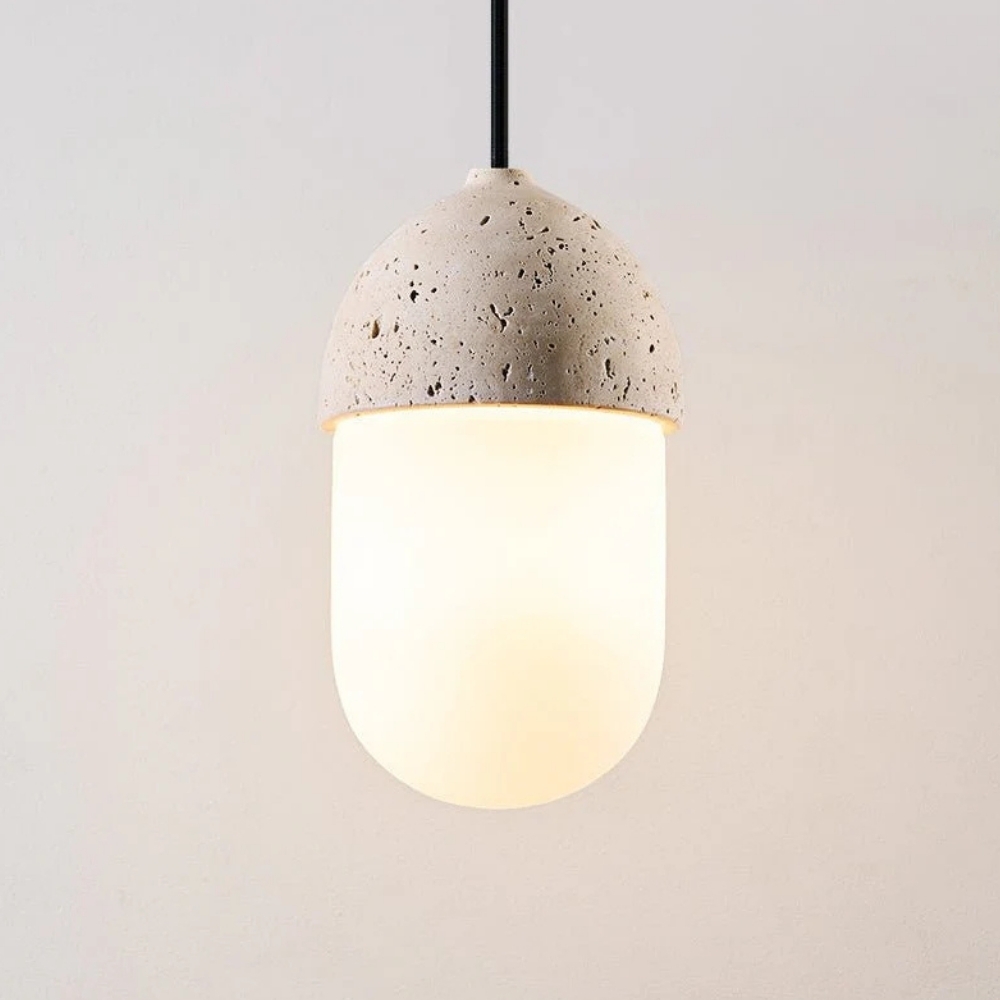 Orbaltis Modern Orb Cluster Pendant - Natural Stone and Glass Hanging Lamp for Living or Kitchen T1106