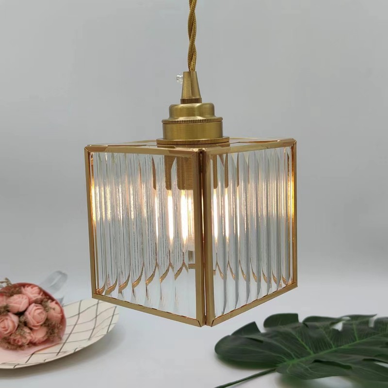 Japanese Vintage Begonia Glass Pendant Light
