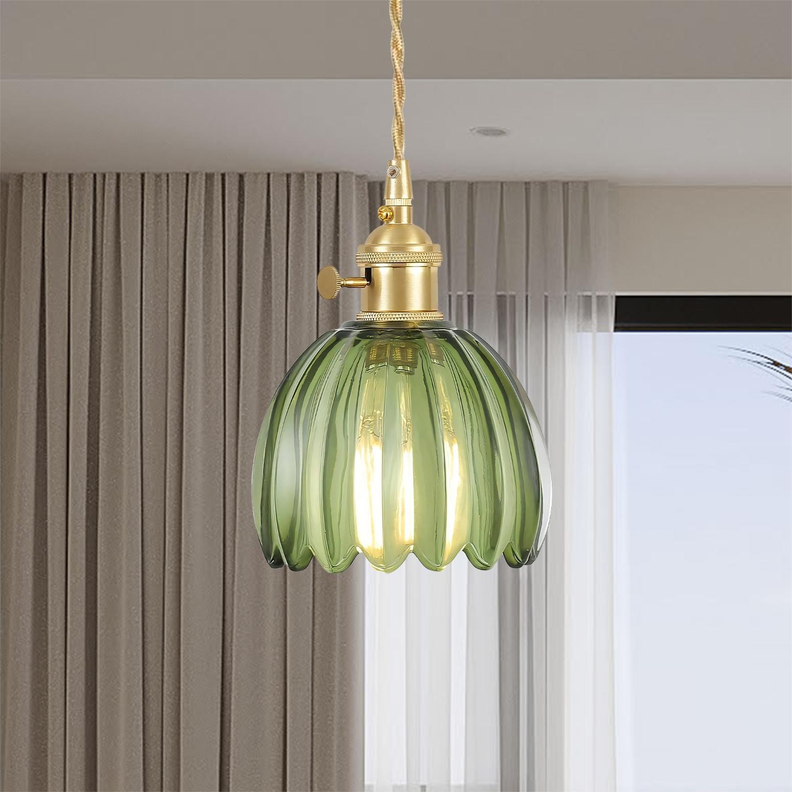 Japanese Retro Glass Flower Pendant Light S17