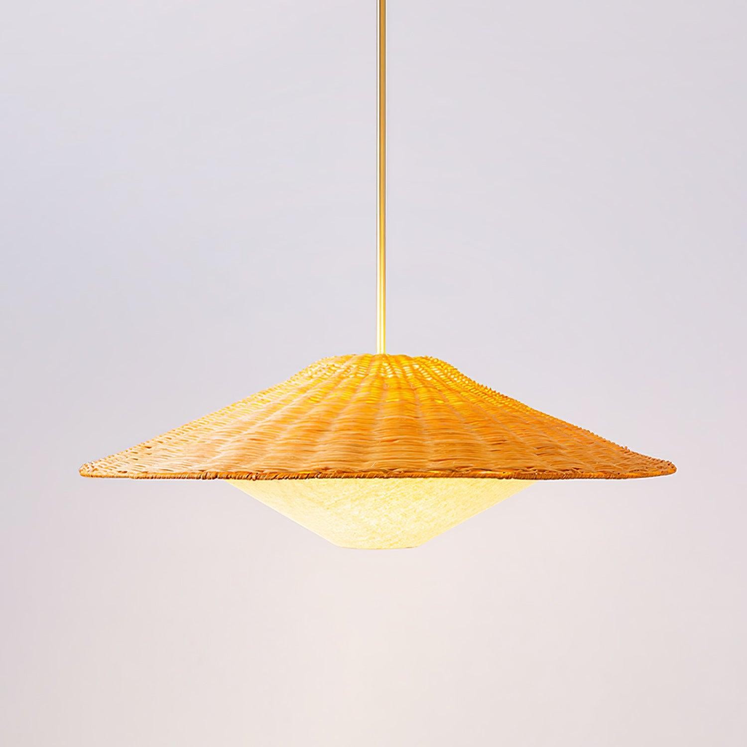 Rattan Hat Pendant Light Suitable For Living Room M513