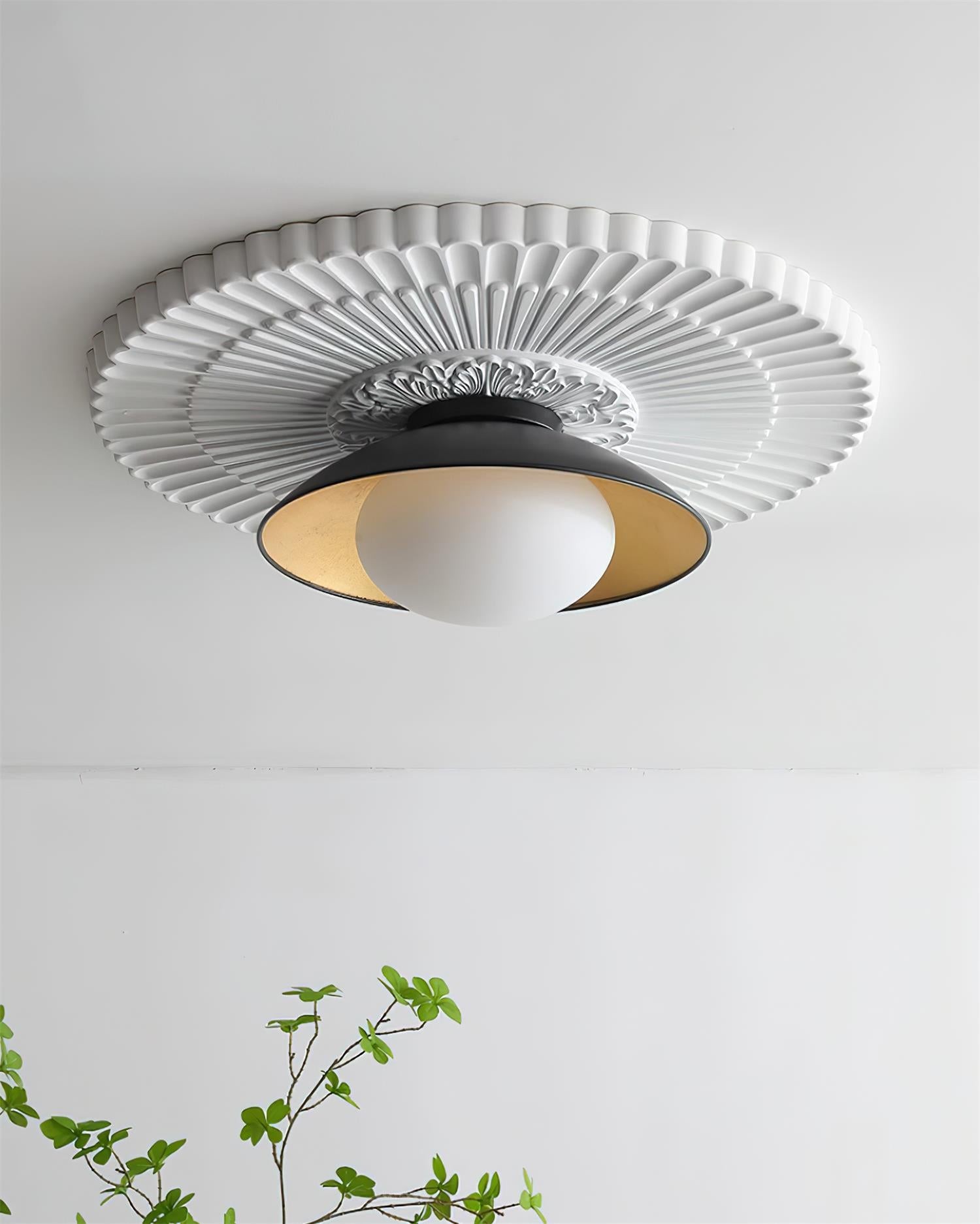 French Retro Flying Saucer Bowl Ceiling Light M134