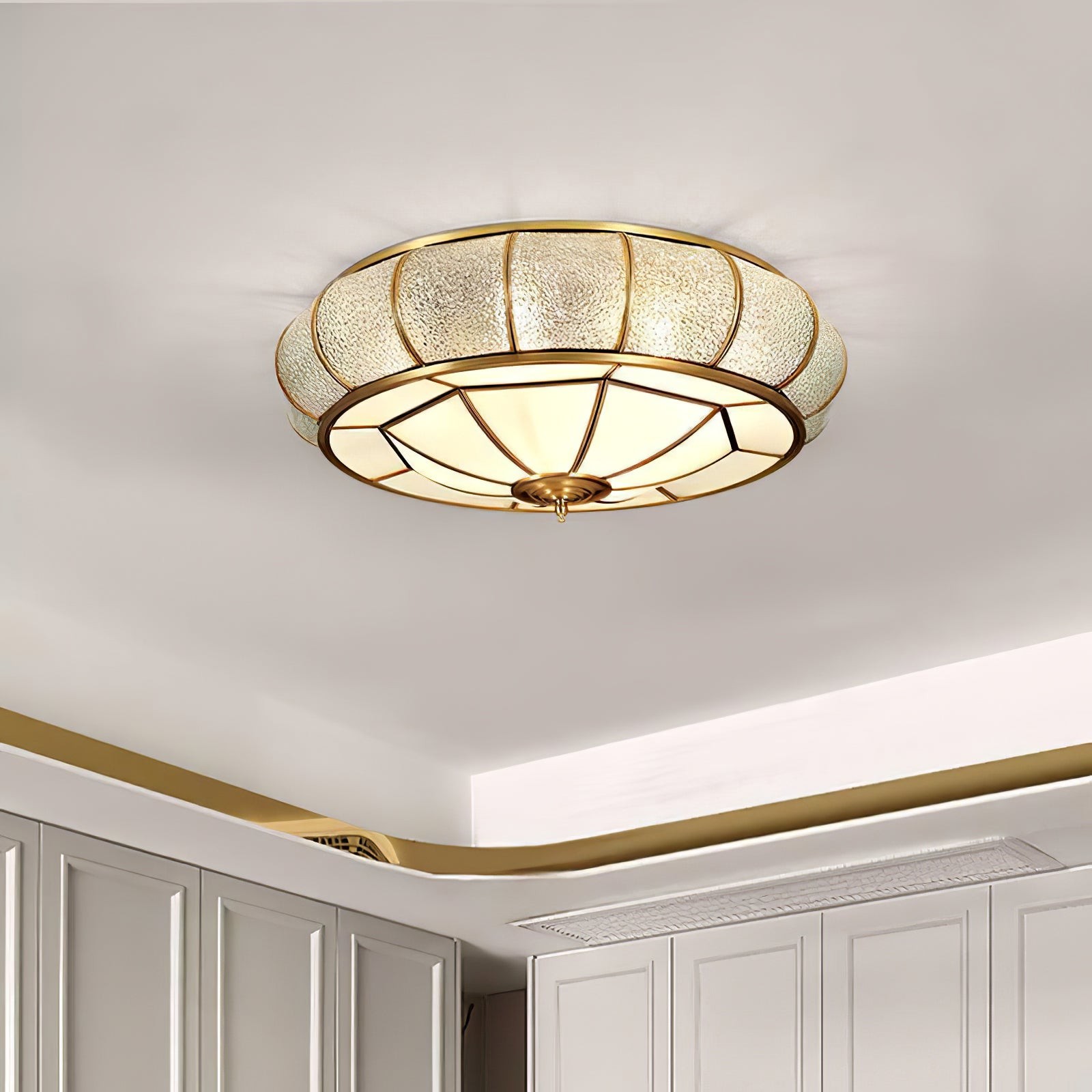 Round Textured Glass Ceiling Light M416