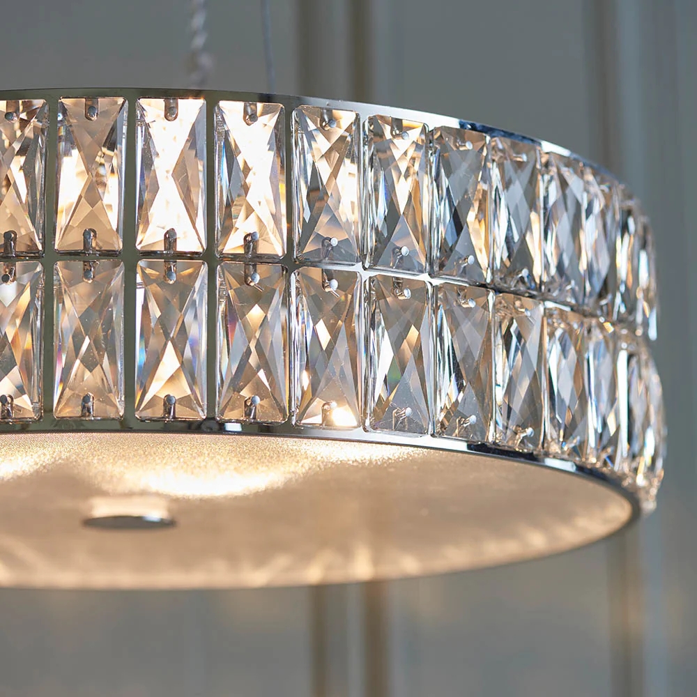 Glomara Style Geometric Crystal Pendant Light - Glamorous Dining Room Centerpiece T968