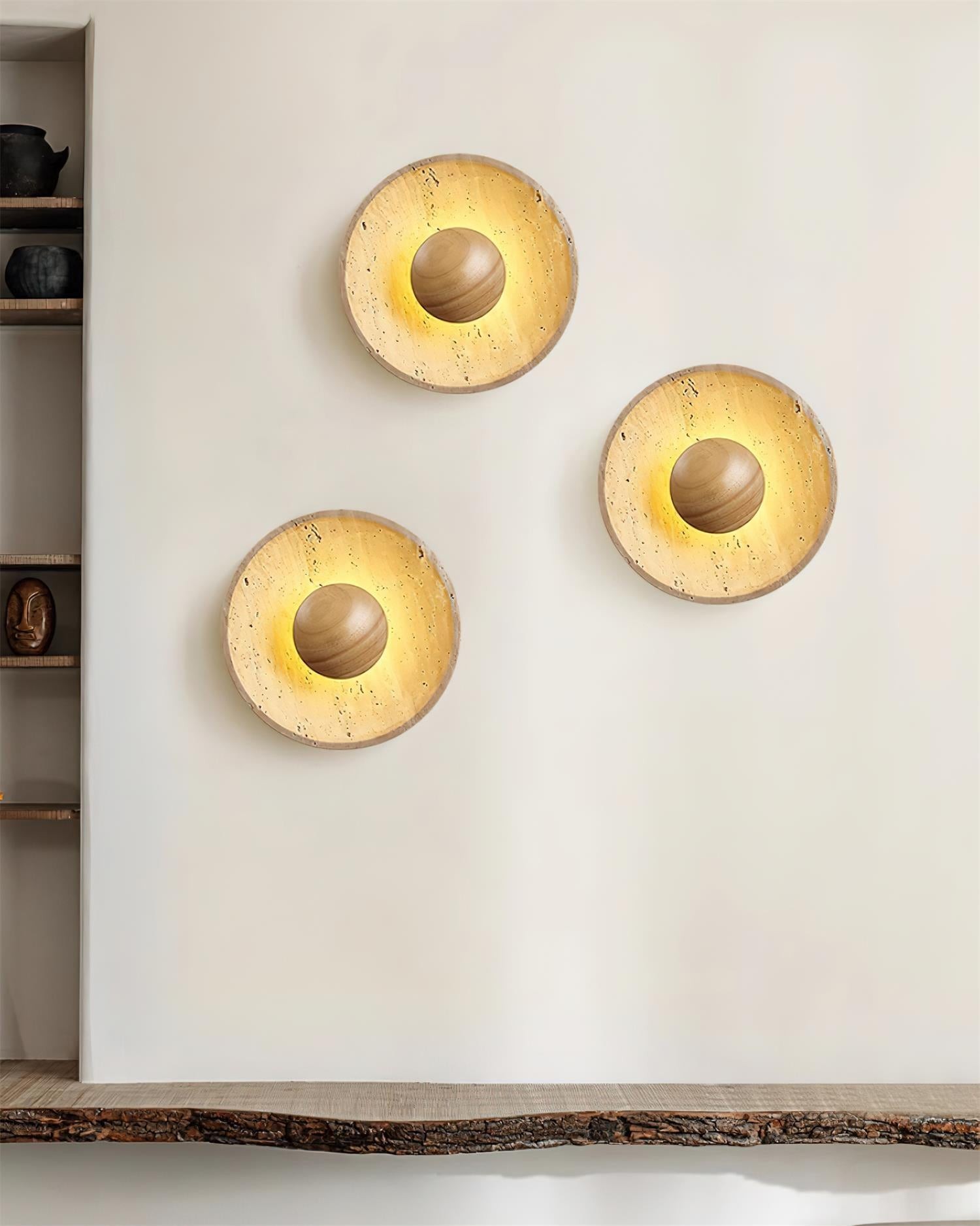 Cream Style Wooden Sphere Wall Lamp M148