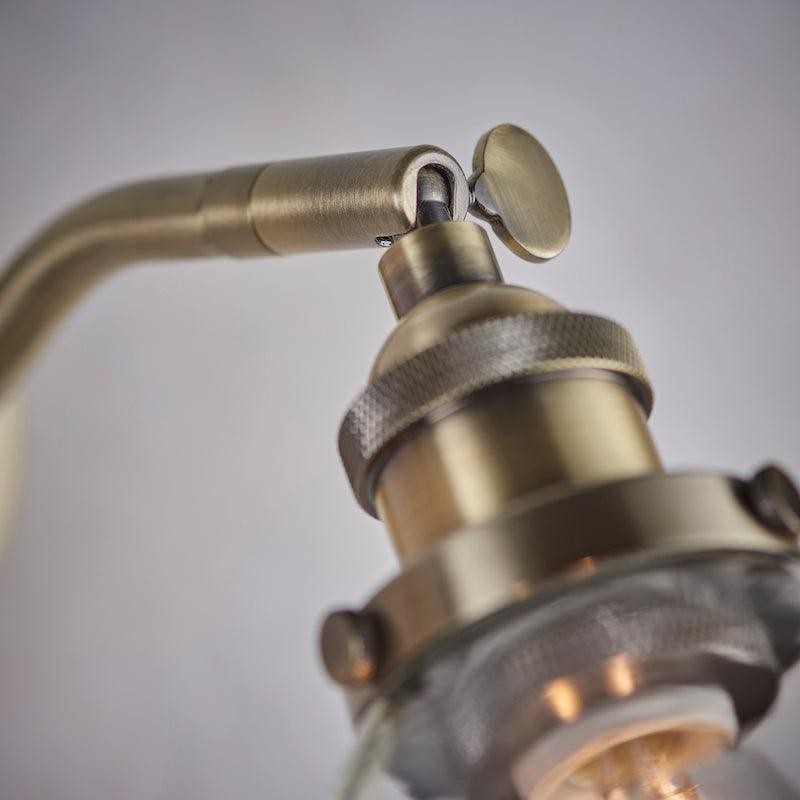 Adjustable Hansen Brass Wall Sconce - Clear Glass Design T470