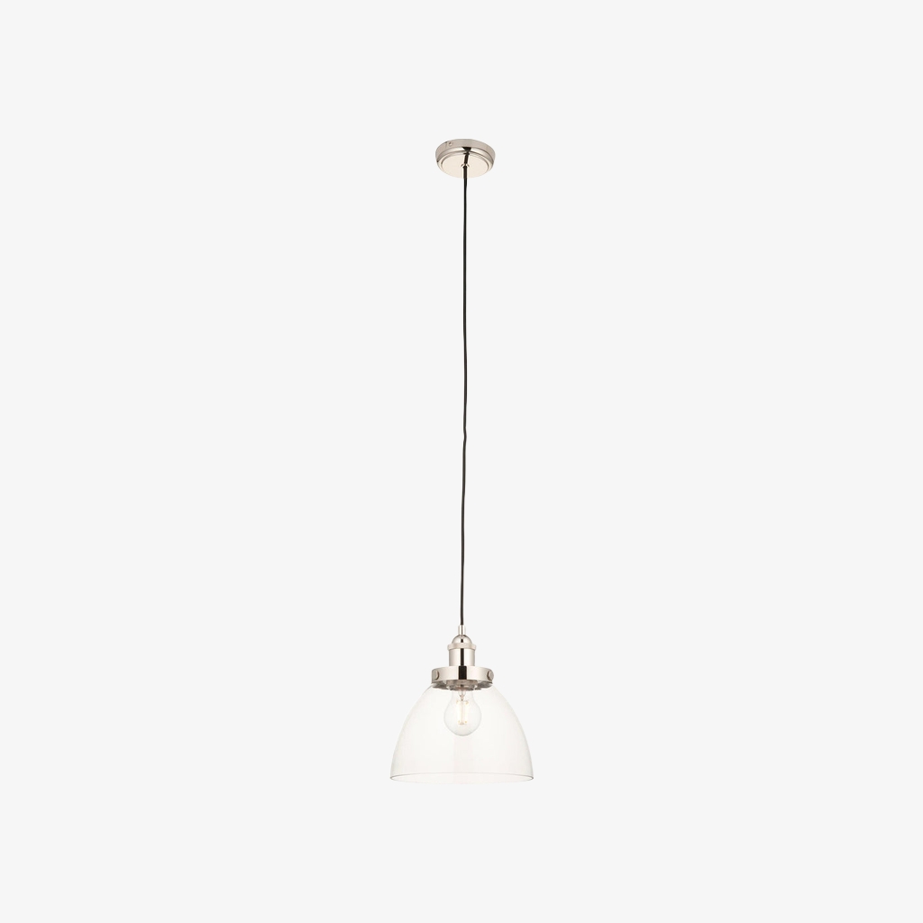 Novera Art Deco Dome Adjustable Height Glass Shade Pendant Light for Living Room T1008