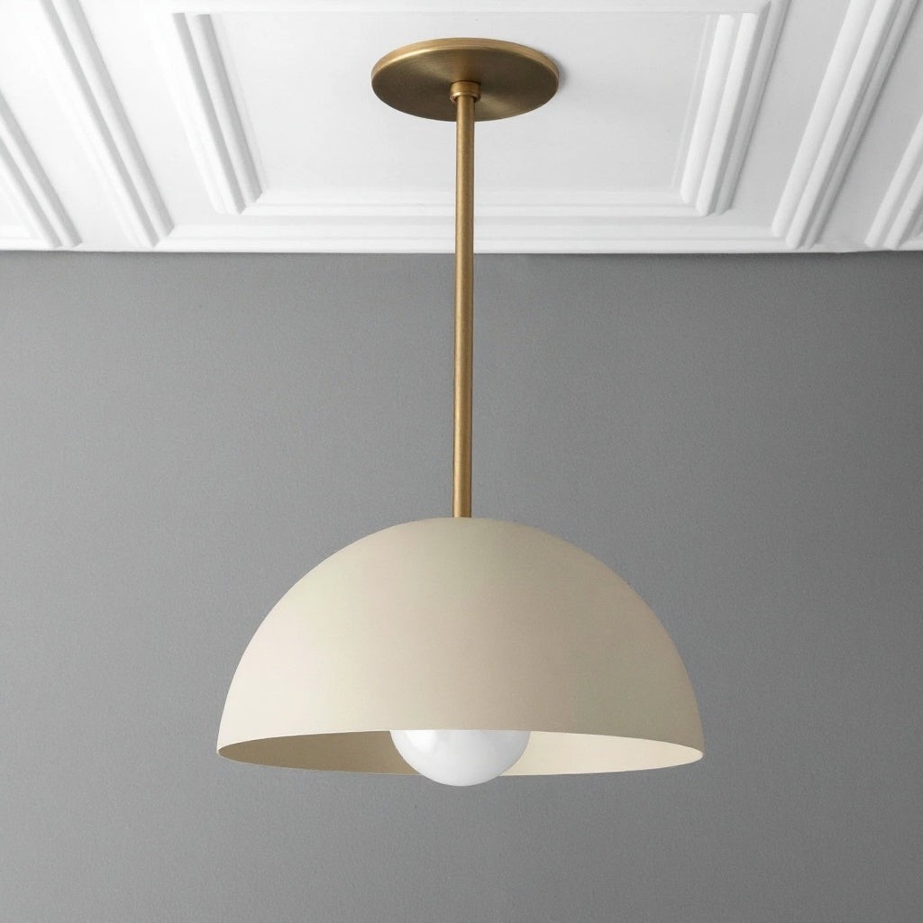 Metio Dome Neutral Dome Pendant - Modern Metal Accent Lighting T381