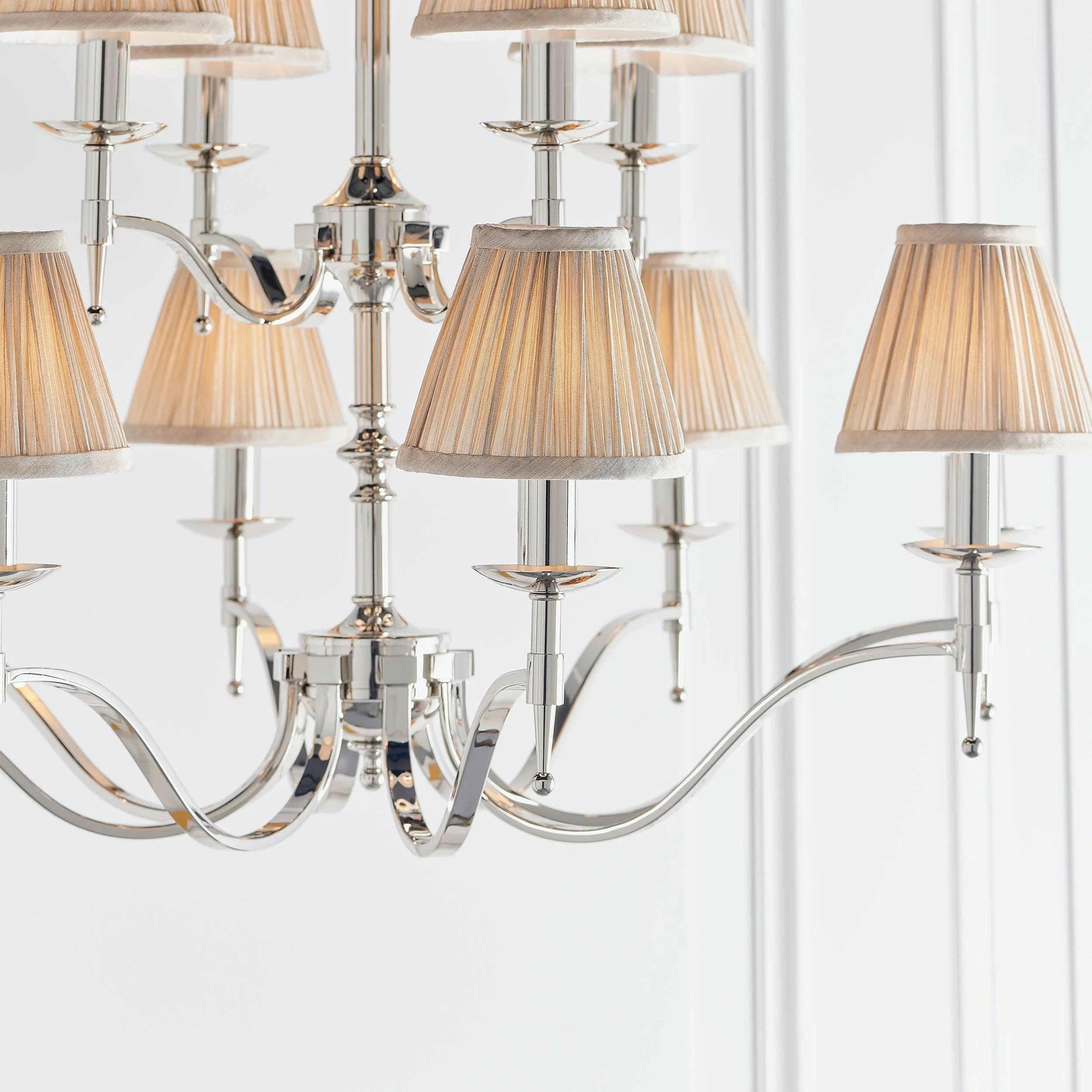 Tela Timeless Classic Elegant Multi Arm Stanford Chandelier - Metal Fabric Lighting for Living Room T820