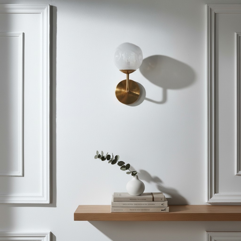 Modo Sculpted Glass Wall Sconce - Modern Diffused-Light Lamp for Entryways T727