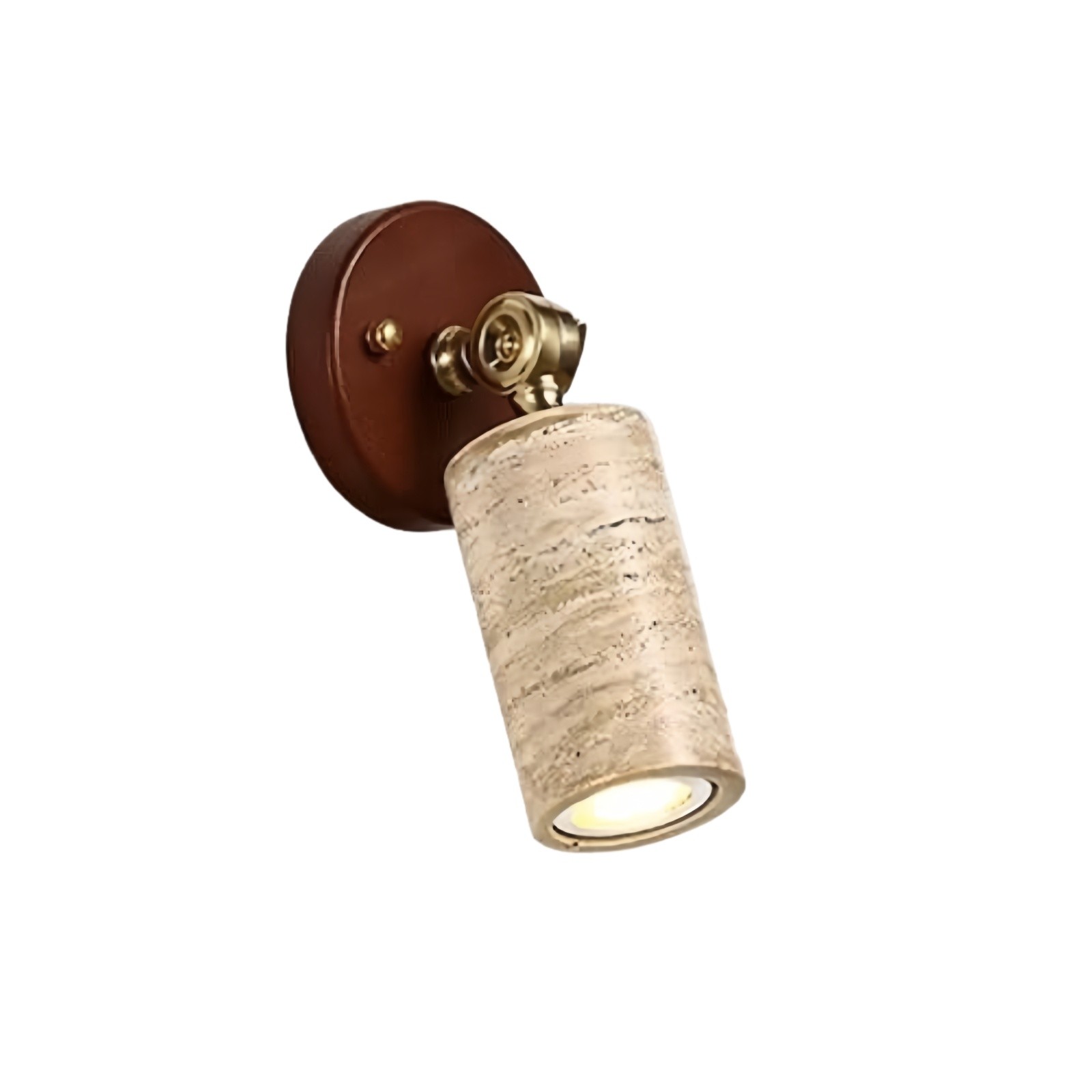 Travertine And Wood Wall Sconce – Rectangular Or Cylindrical Design S320