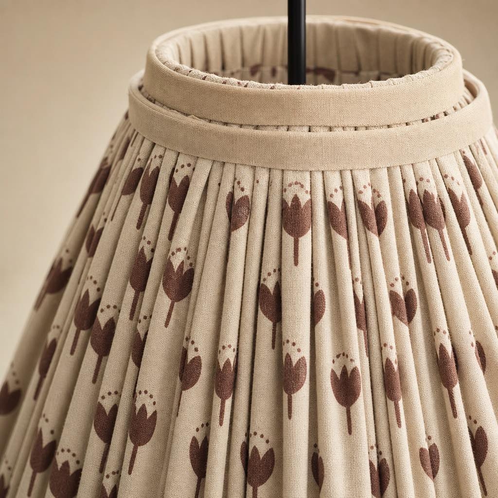 Solmire Decorative Floral Fabric Pendant Light - Metal Accent Hanging Lamp for Living Room and Dining Room T2231
