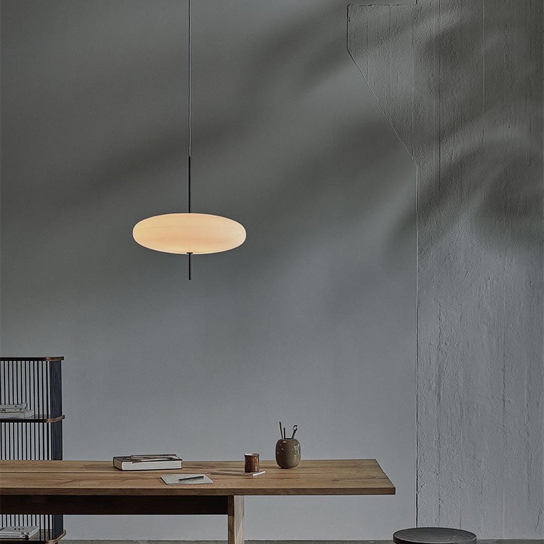 Modern Oval Pendant Light – Metal and Acrylic Pendant Lamp for Living Room