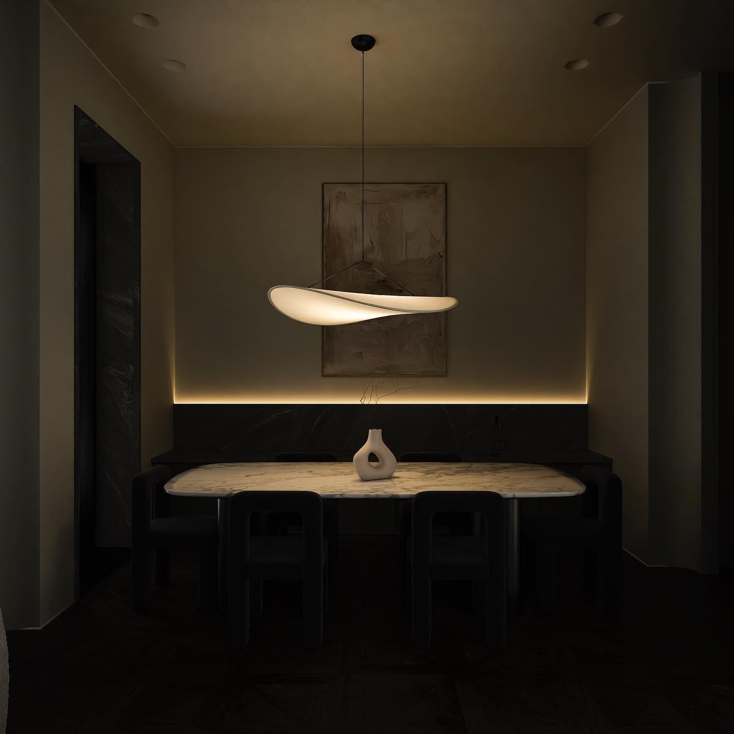 Tense Pendant Lamp - Contemporary Silk Design for Dining Area S51