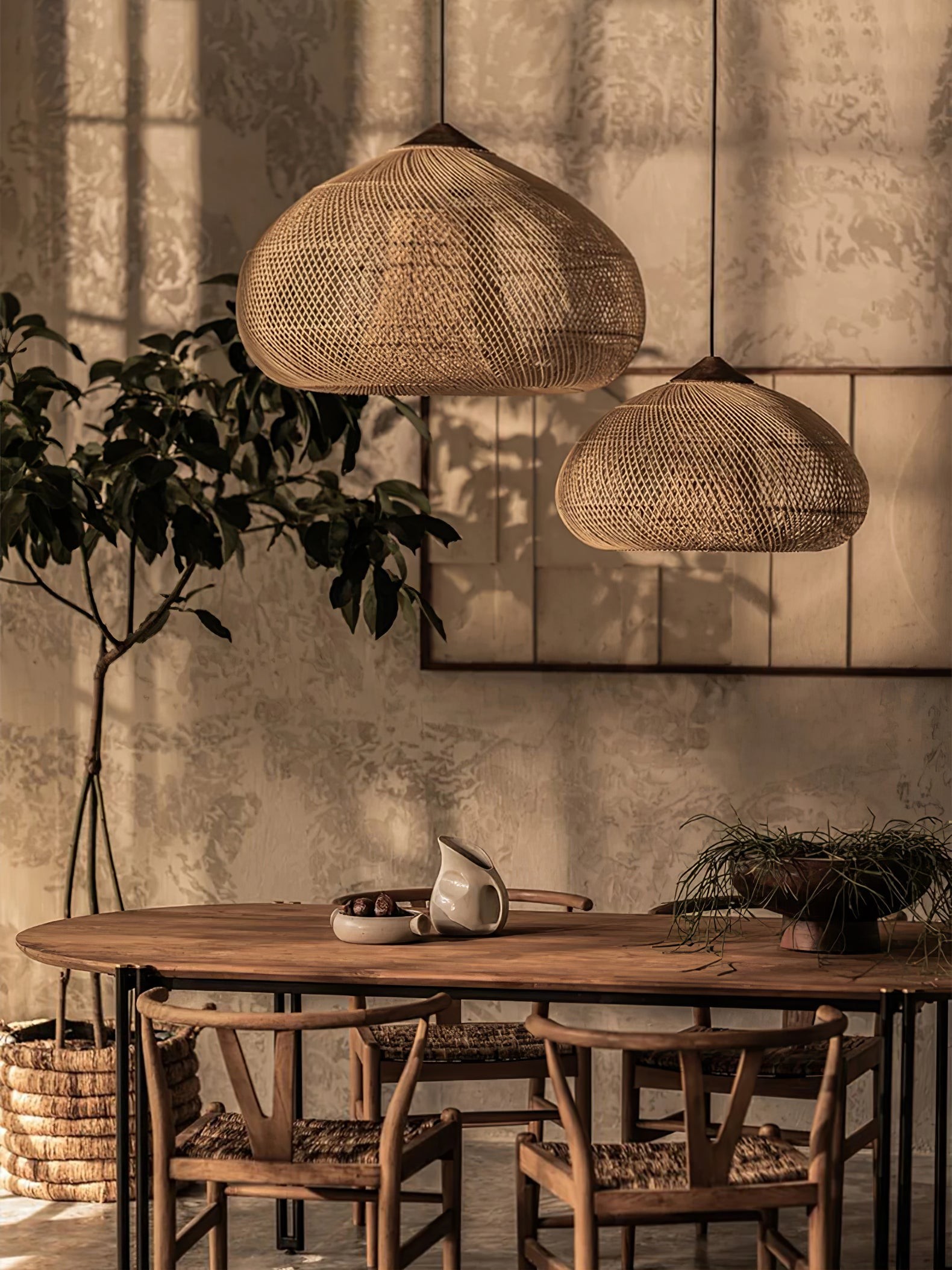 Harp Braided Rattan Pendant Lamp T048