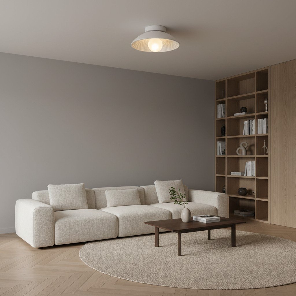 Ovalune Textured Flush Mount Ceiling Light – Modern Living Room T527