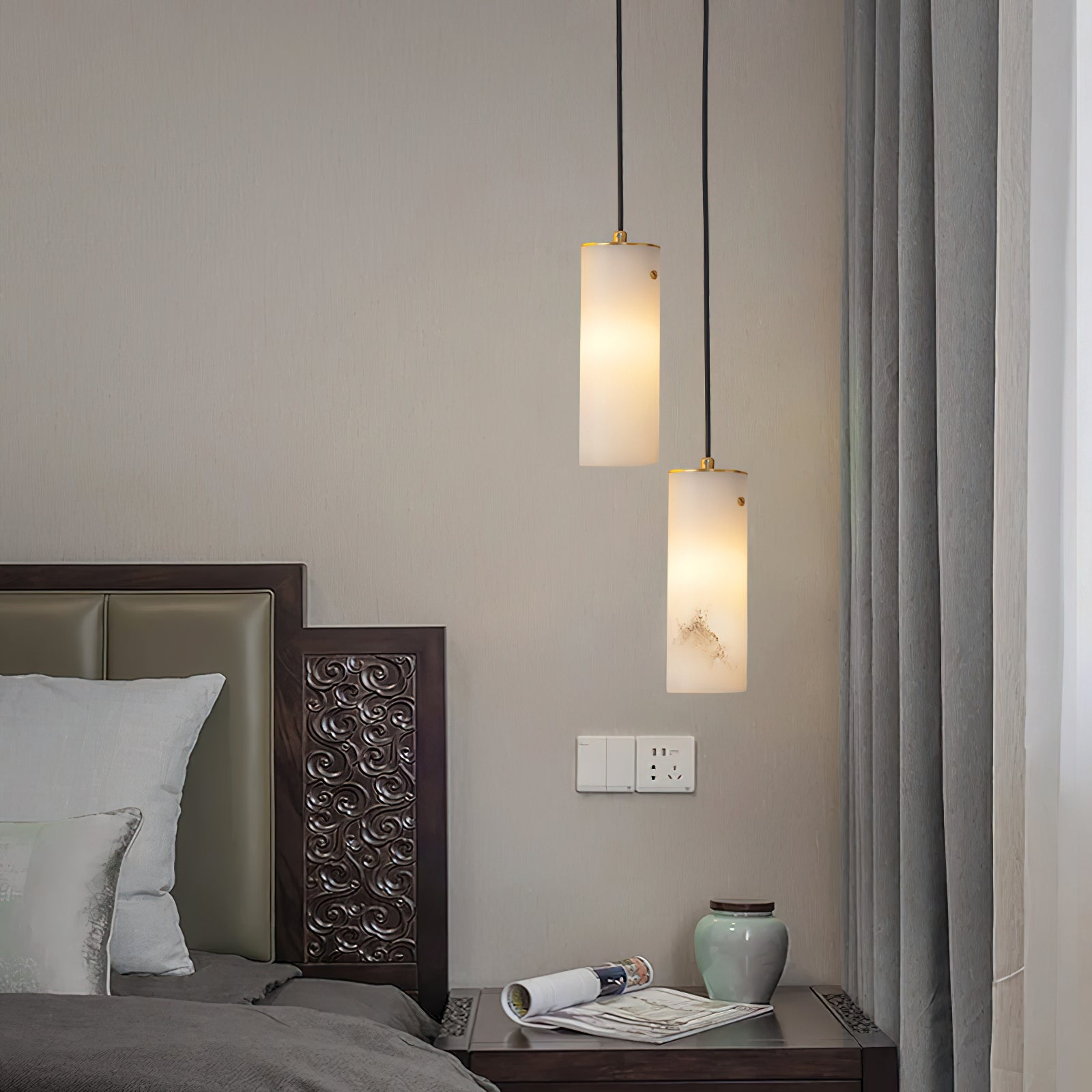 Nula Vertical Alabaster Pendant Light T1650