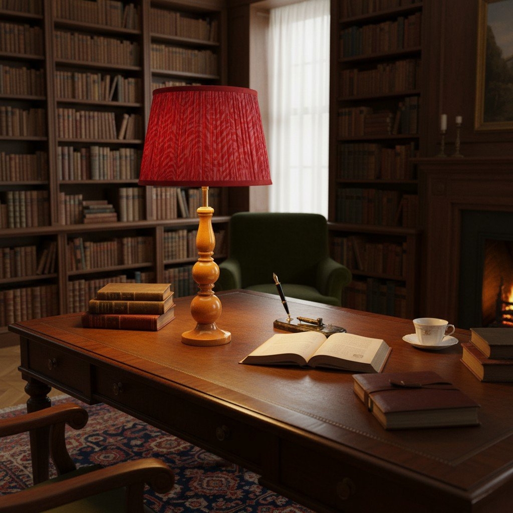 Grainora Table Lamp - Wooden Base with Fabric Shade for Living T568