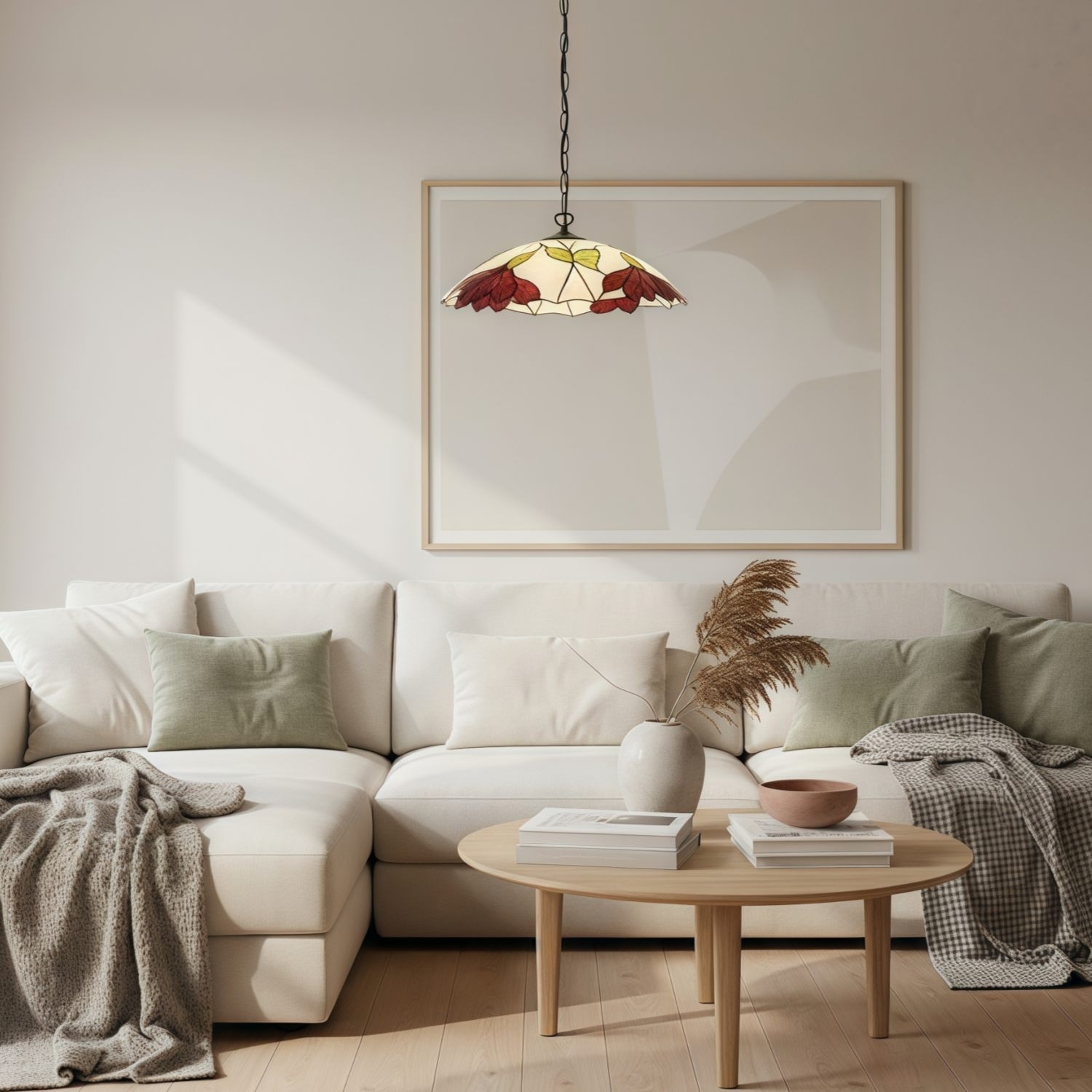 TF Botanica Floral Glass Pendant Light - Vintage Pendant Fixture for Open Plan Spaces T991