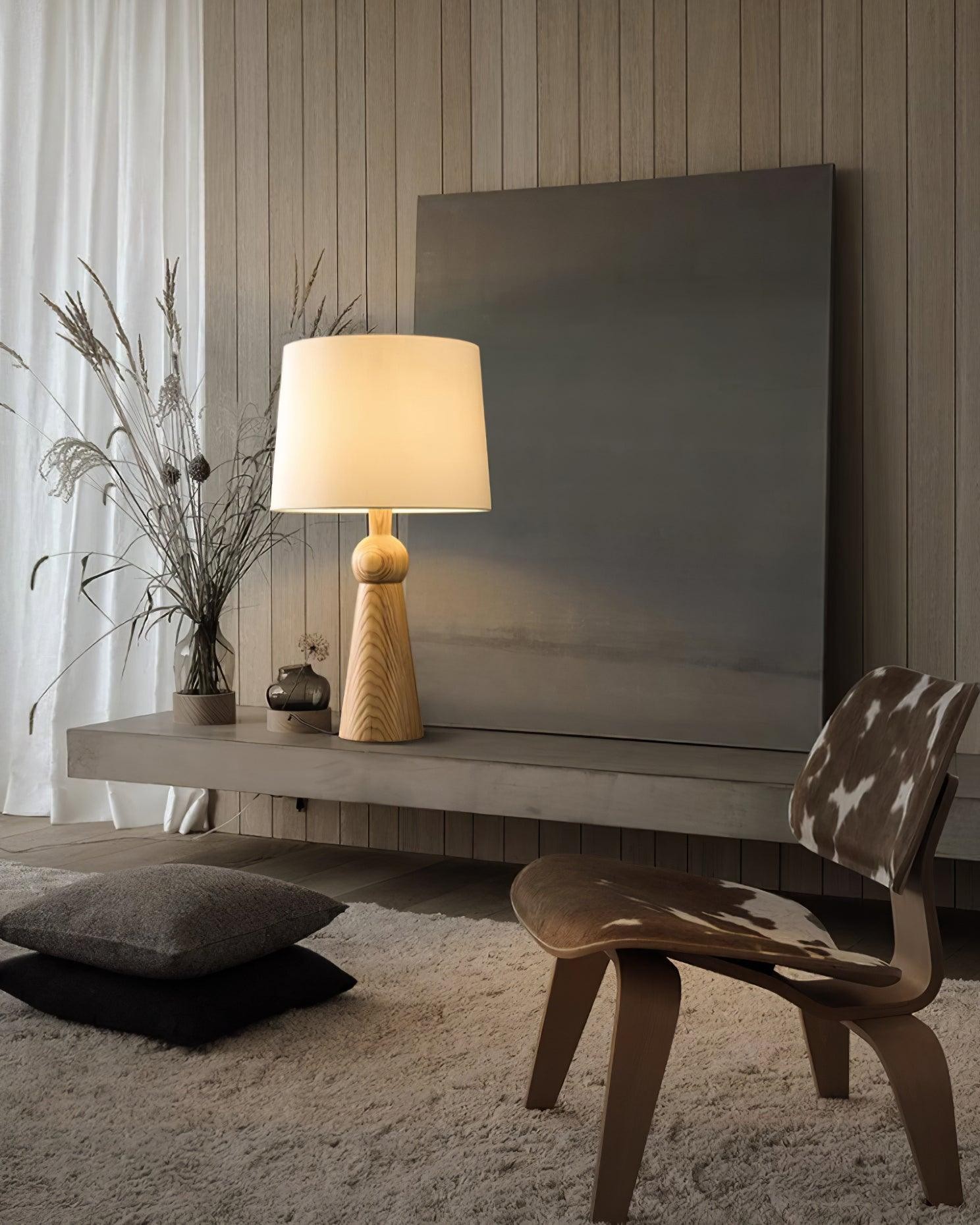 Nordic Retro Solid Wood Fabric Table Lamp M572