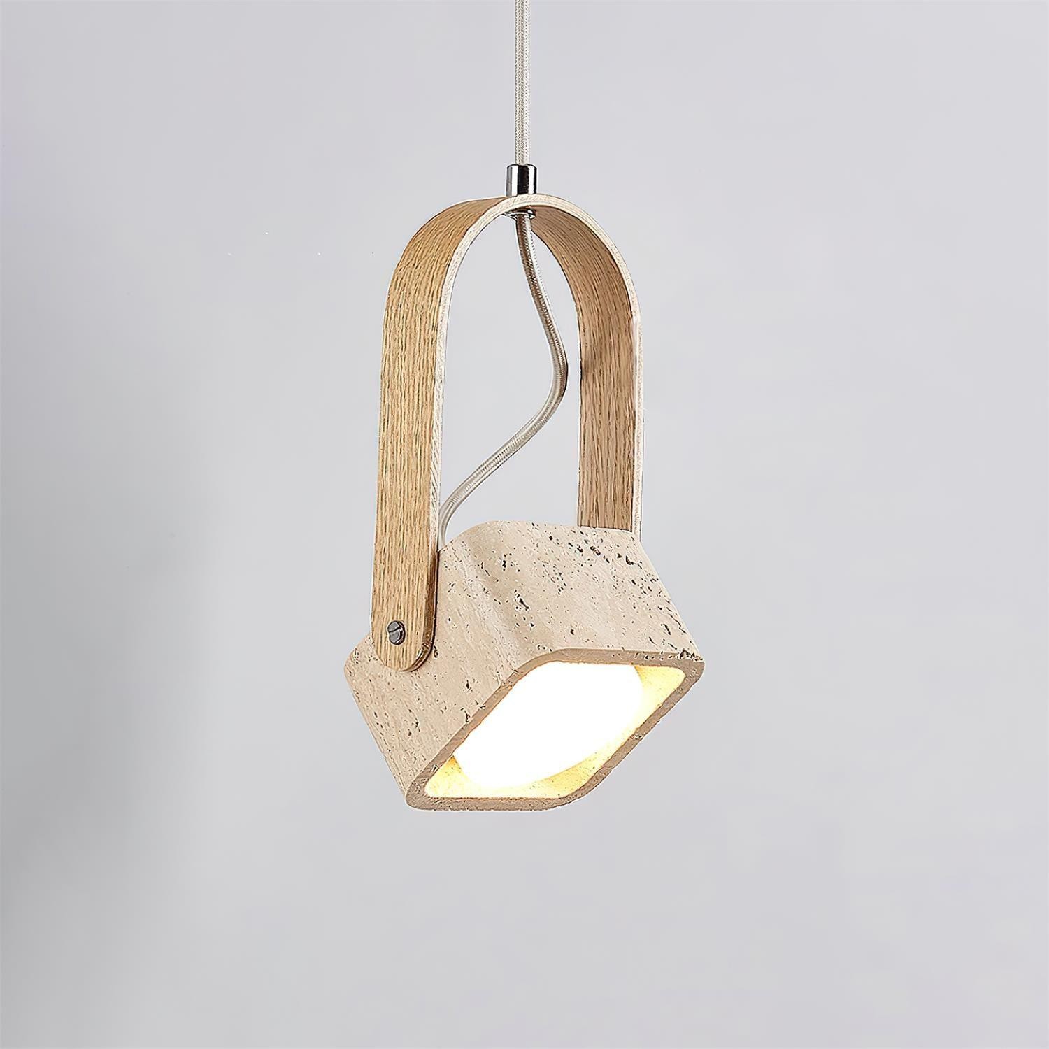 Geometric Yellow Travertine Pendant Lamp M267