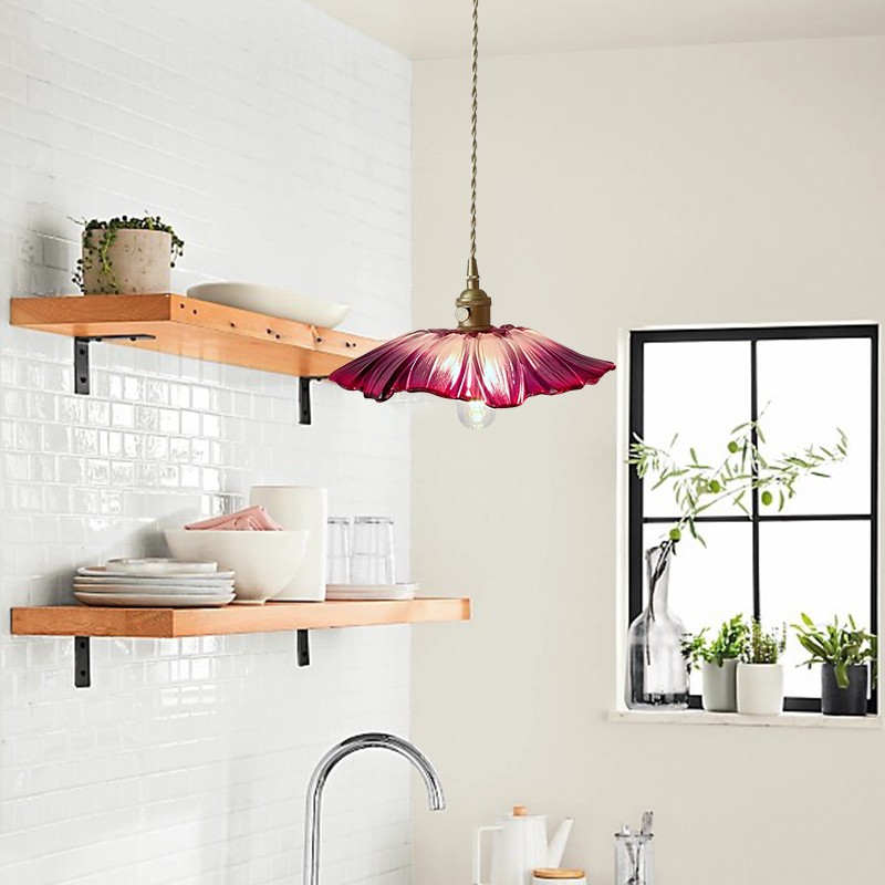 Tiffany Lotus Glass Pendant Light for Living Room S08