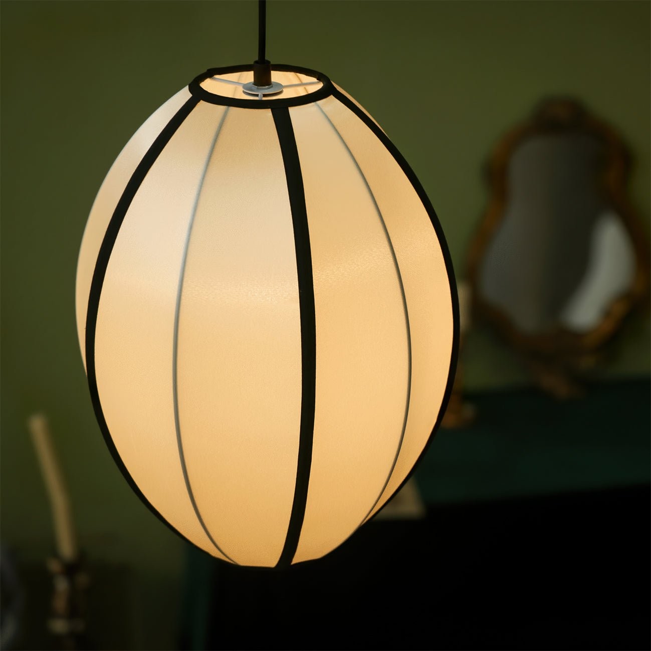 Vintage Silk Lantern Pendant Lamp M473