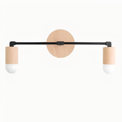 Mobilux Line Wood and Vanity Light - Bohemian Bathroom Lighting Fixture T374