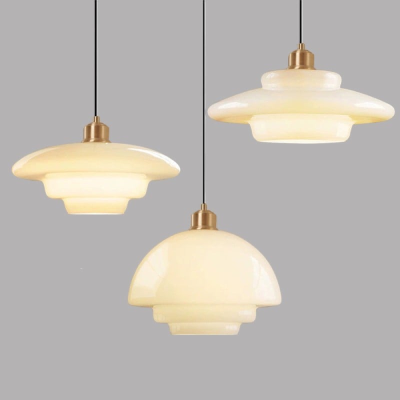 Multi Tier Art Glass Pendant Light - Mid-Century Style for Kitchen Island S93