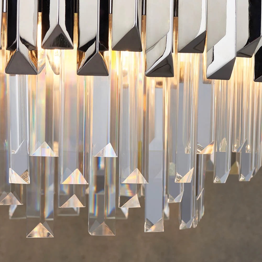 Virelia Contemporary Crystal Pendant Light - Layered Crystal Shade Ceiling Fixture for Dining or Living Room T836