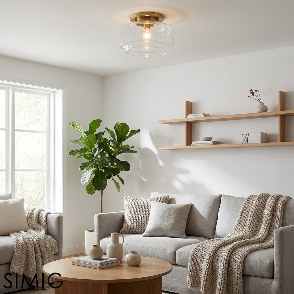 Ulavione Clean Rounded Profile Ceiling Lamp - Timeless Flush Mount for Kitchen T1080